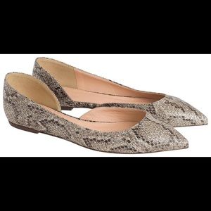 NWOT J. Crew Glitter Snake Embossed Flats, 7